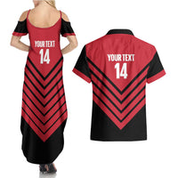 Hekari Papua New Guinea Football Custom Couples Matching Summer Maxi Dress and Hawaiian Shirt Go PNG Red Army
