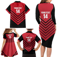 Hekari Papua New Guinea Football Custom Family Matching Long Sleeve Bodycon Dress and Hawaiian Shirt Go PNG Red Army