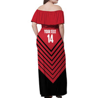 Hekari Papua New Guinea Football Custom Family Matching Off Shoulder Maxi Dress and Hawaiian Shirt Go PNG Red Army