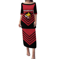 Hekari Papua New Guinea Football Custom Family Matching Puletasi and Hawaiian Shirt Go PNG Red Army