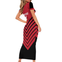Hekari Papua New Guinea Football Custom Family Matching Short Sleeve Bodycon Dress and Hawaiian Shirt Go PNG Red Army LT14 - Polynesian Pride