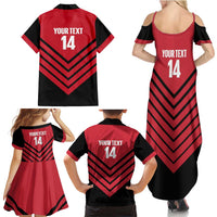 Hekari Papua New Guinea Football Custom Family Matching Summer Maxi Dress and Hawaiian Shirt Go PNG Red Army