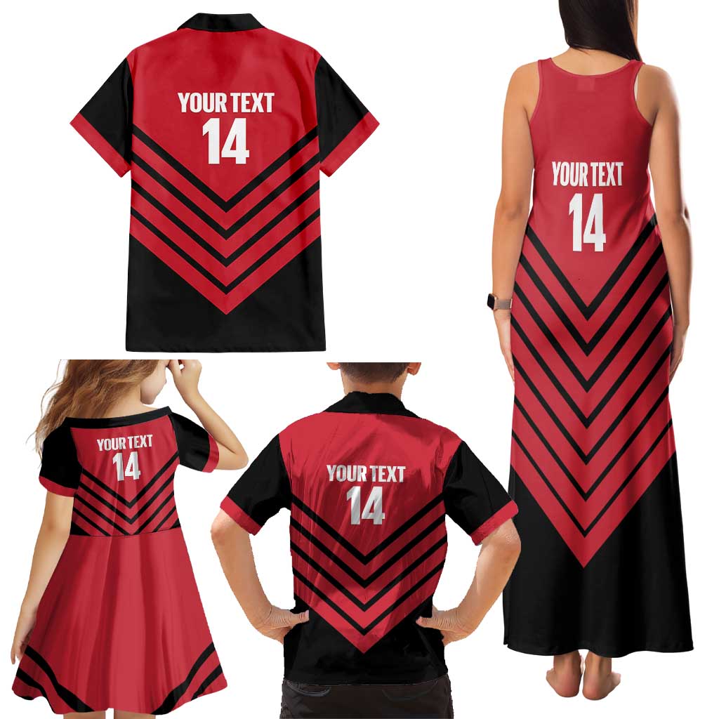 Hekari Papua New Guinea Football Custom Family Matching Tank Maxi Dress and Hawaiian Shirt Go PNG Red Army LT14 - Polynesian Pride