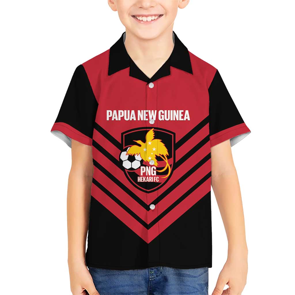 Hekari Papua New Guinea Football Custom Family Matching Tank Maxi Dress and Hawaiian Shirt Go PNG Red Army LT14 Son's Shirt Red - Polynesian Pride