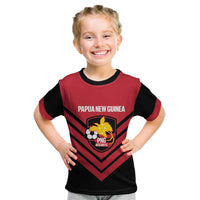Hekari Papua New Guinea Football Custom Kid T Shirt Go PNG Red Army