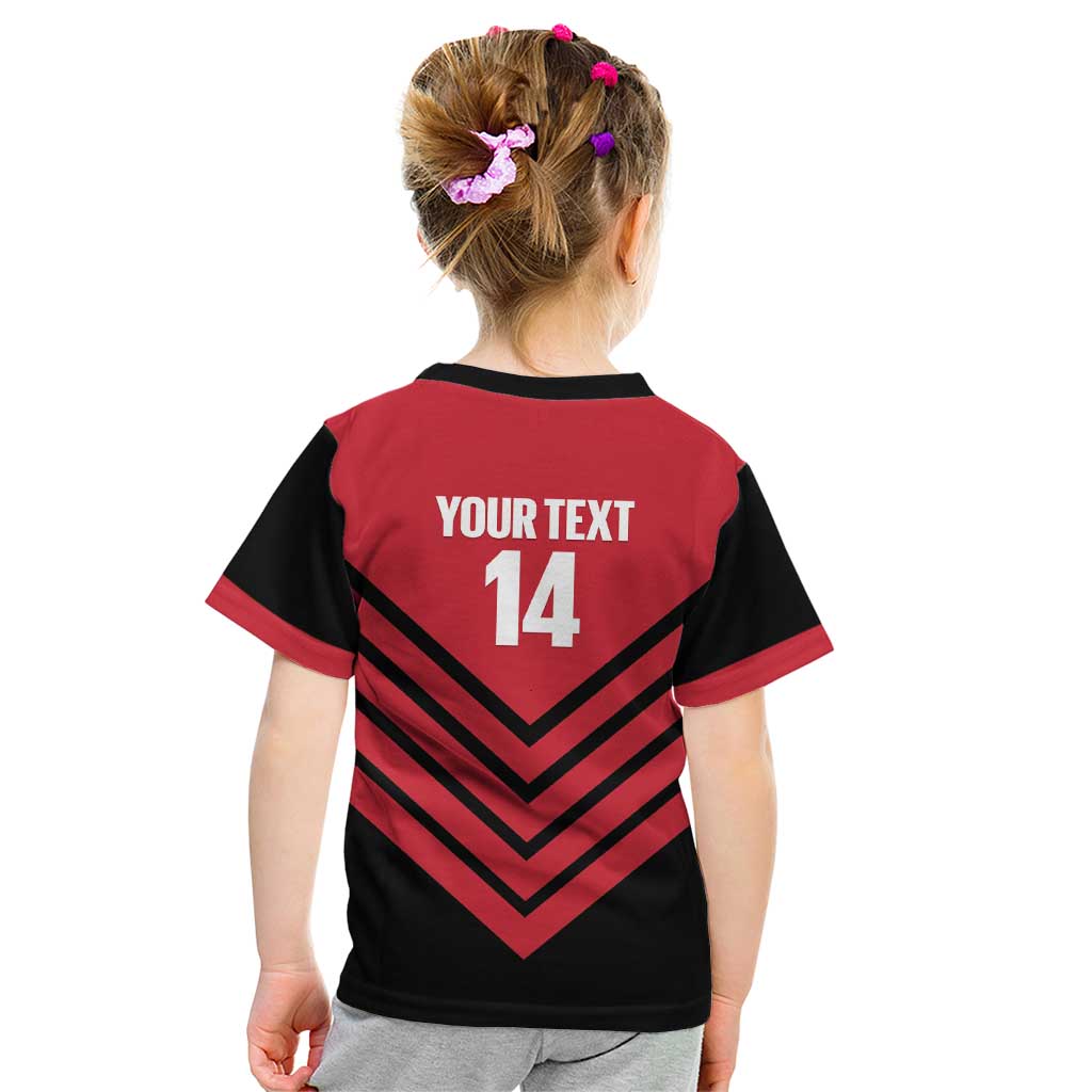 Hekari Papua New Guinea Football Custom Kid T Shirt Go PNG Red Army