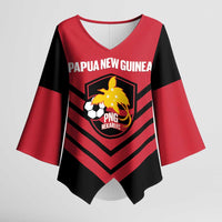 Hekari Papua New Guinea Football Custom Kimono Sleeve Blouse Go PNG Red Army