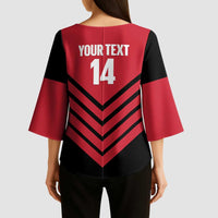 Hekari Papua New Guinea Football Custom Kimono Sleeve Blouse Go PNG Red Army