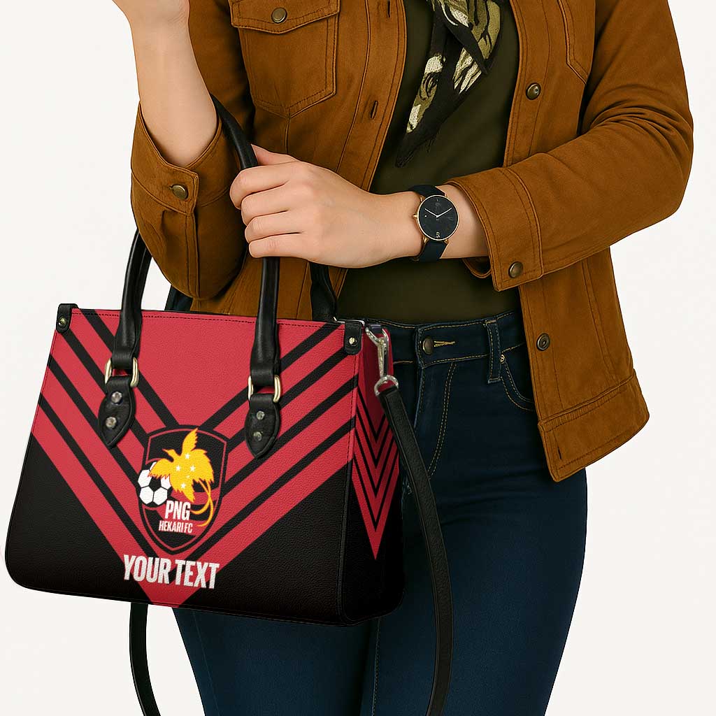 Hekari Papua New Guinea Football Custom Leather Bag Go PNG Red Army
