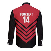 Hekari Papua New Guinea Football Custom Long Sleeve Button Shirt Go PNG Red Army