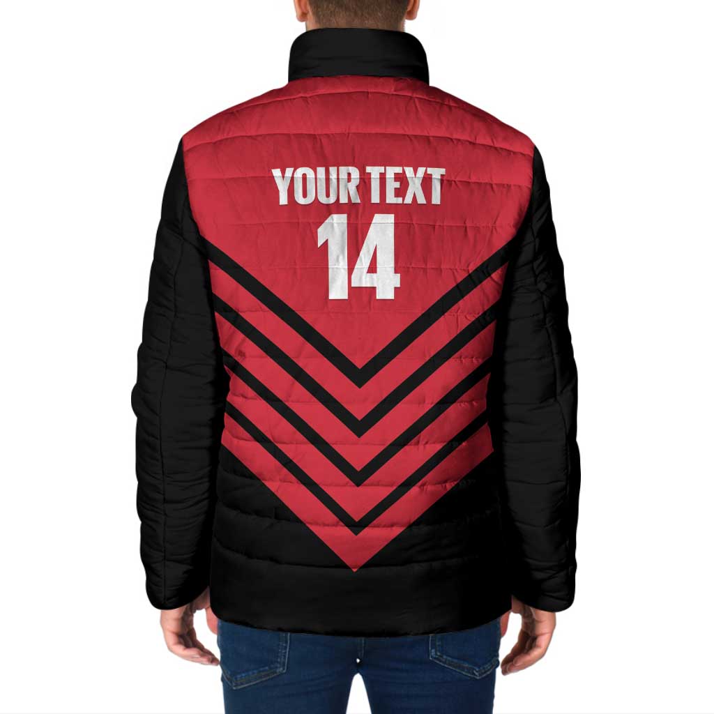 Hekari Papua New Guinea Football Custom Padded Jacket Go PNG Red Army