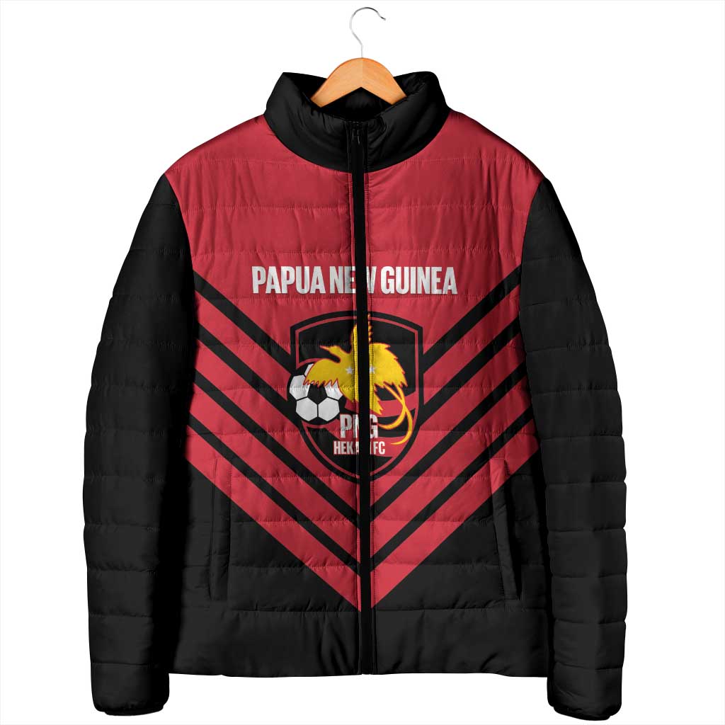 Hekari Papua New Guinea Football Custom Padded Jacket Go PNG Red Army