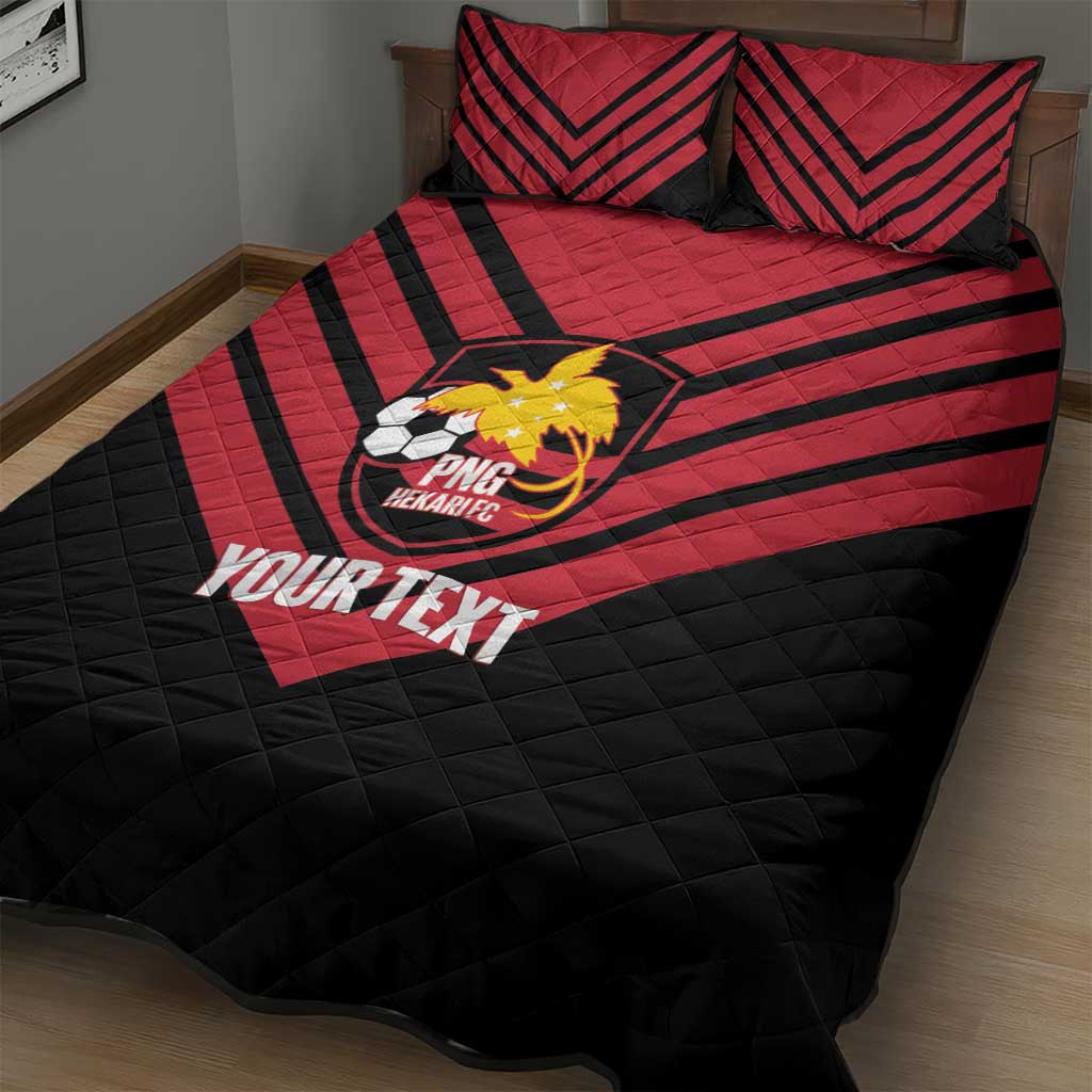 Hekari Papua New Guinea Football Custom Quilt Bed Set Go PNG Red Army