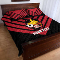 Hekari Papua New Guinea Football Custom Quilt Bed Set Go PNG Red Army