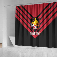Hekari Papua New Guinea Football Custom Shower Curtain Go PNG Red Army