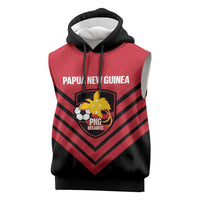 Hekari Papua New Guinea Football Custom Sleeveless Hoodie Go PNG Red Army