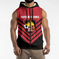 Hekari Papua New Guinea Football Custom Sleeveless Zip Hoodie Go PNG Red Army