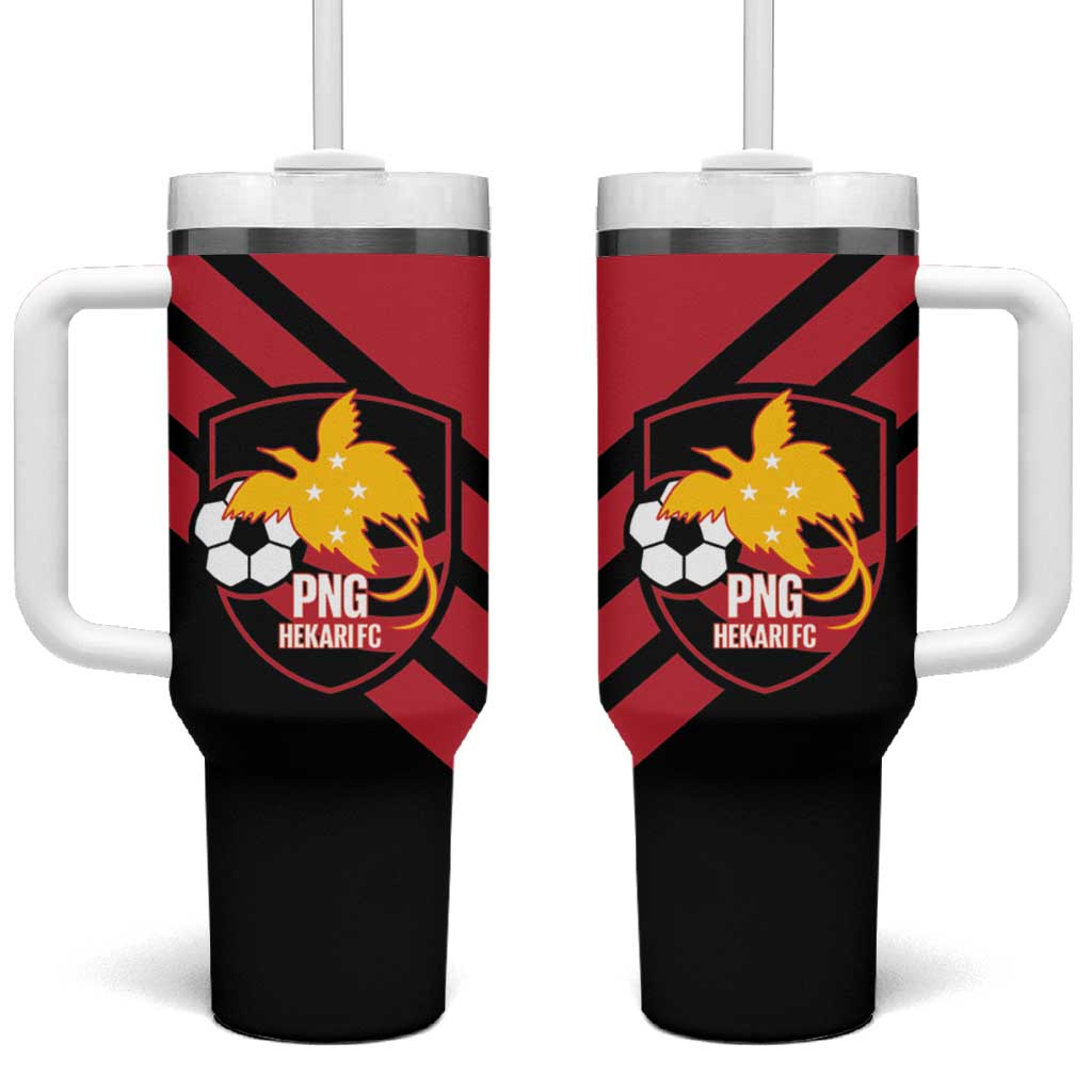 Hekari Papua New Guinea Football Custom Tumbler With Handle Go PNG Red Army