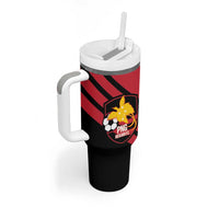 Hekari Papua New Guinea Football Custom Tumbler With Handle Go PNG Red Army