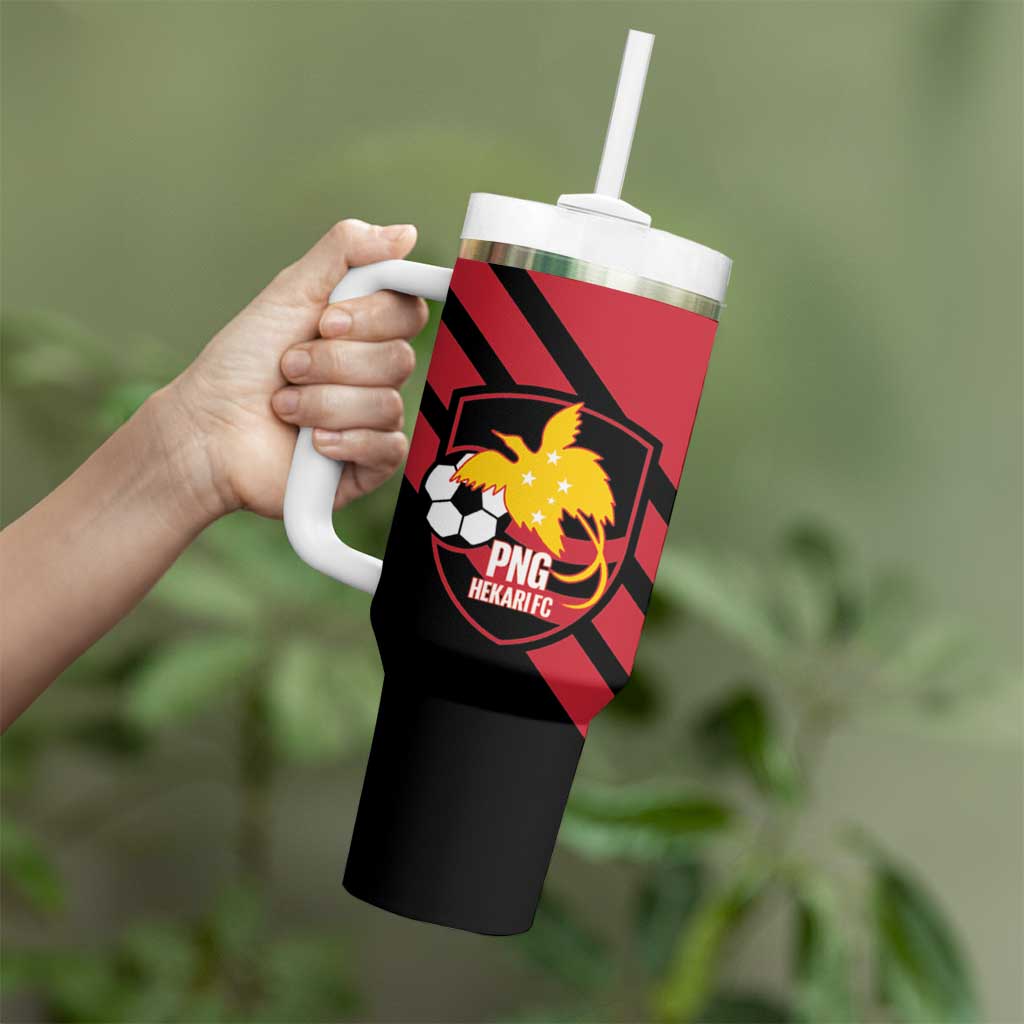 Hekari Papua New Guinea Football Custom Tumbler With Handle Go PNG Red Army