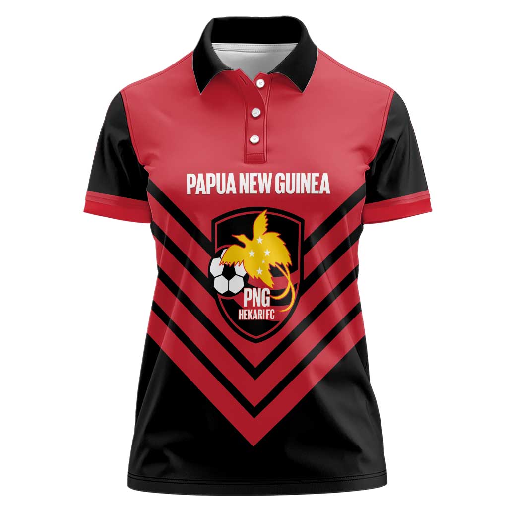 Hekari Papua New Guinea Football Custom Women Polo Shirt Go PNG Red Army