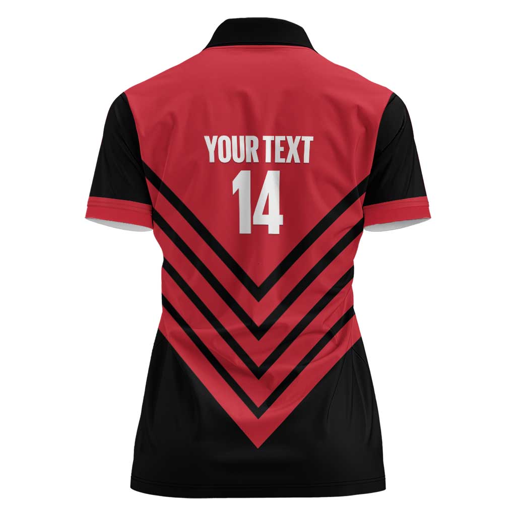 Hekari Papua New Guinea Football Custom Women Polo Shirt Go PNG Red Army