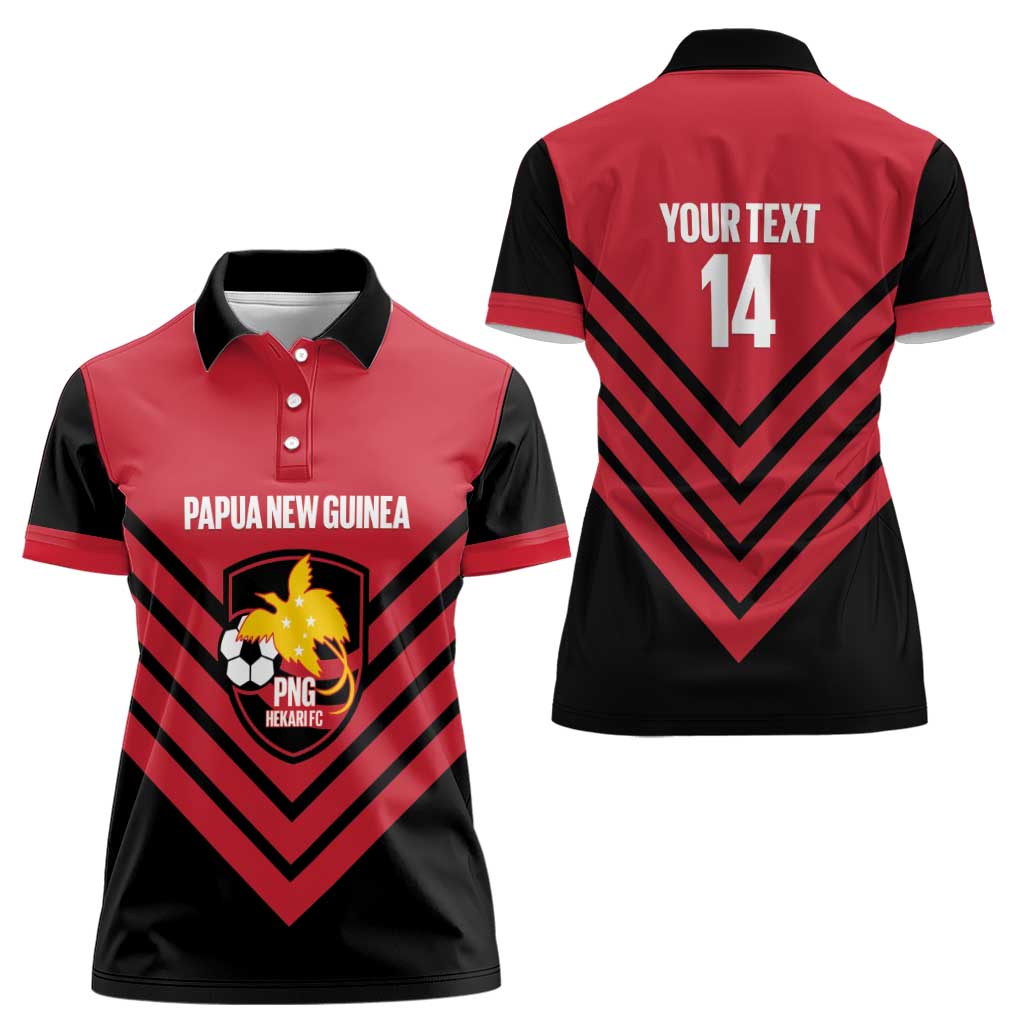 Hekari Papua New Guinea Football Custom Women Polo Shirt Go PNG Red Army