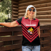 Hekari Papua New Guinea Football Custom Women Polo Shirt Go PNG Red Army