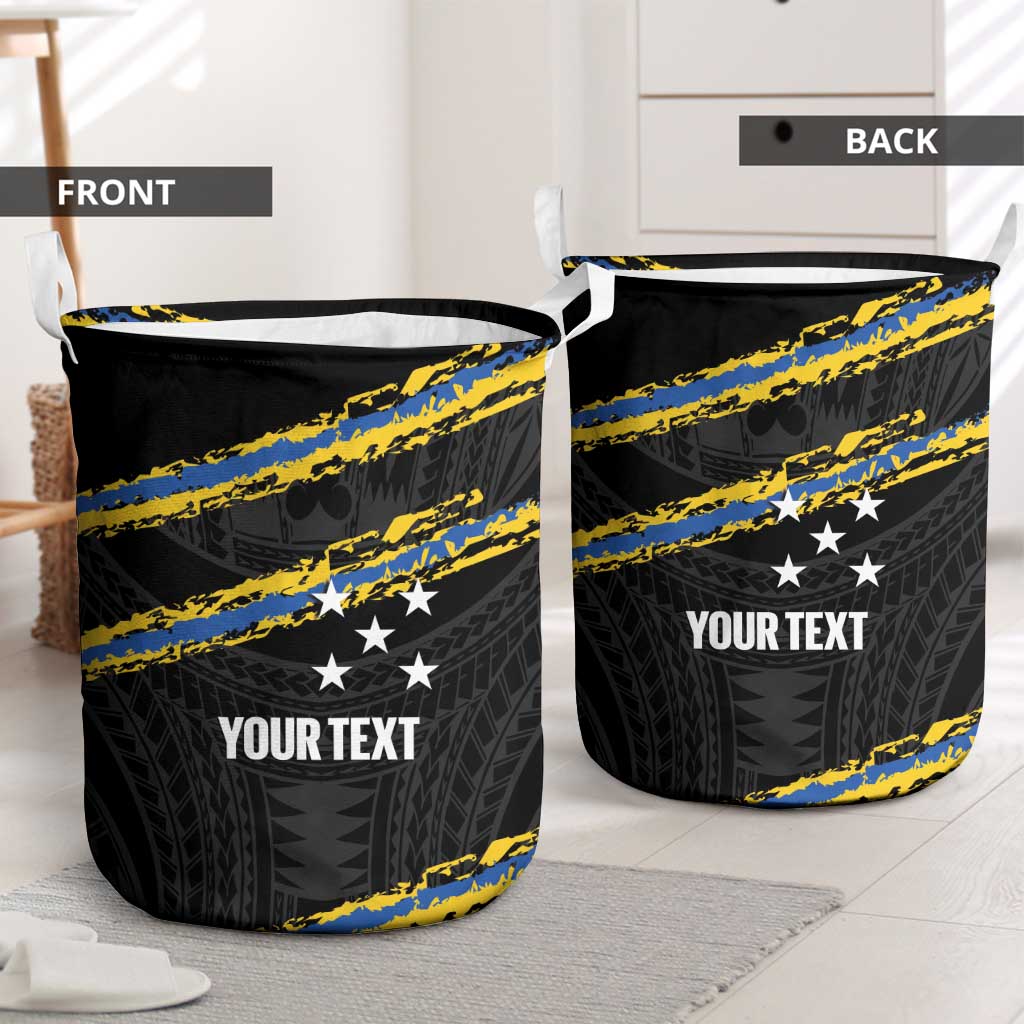 Kings Solomon Islands Football Custom Laundry Basket Come On Solomons Polynesian Grunge Style