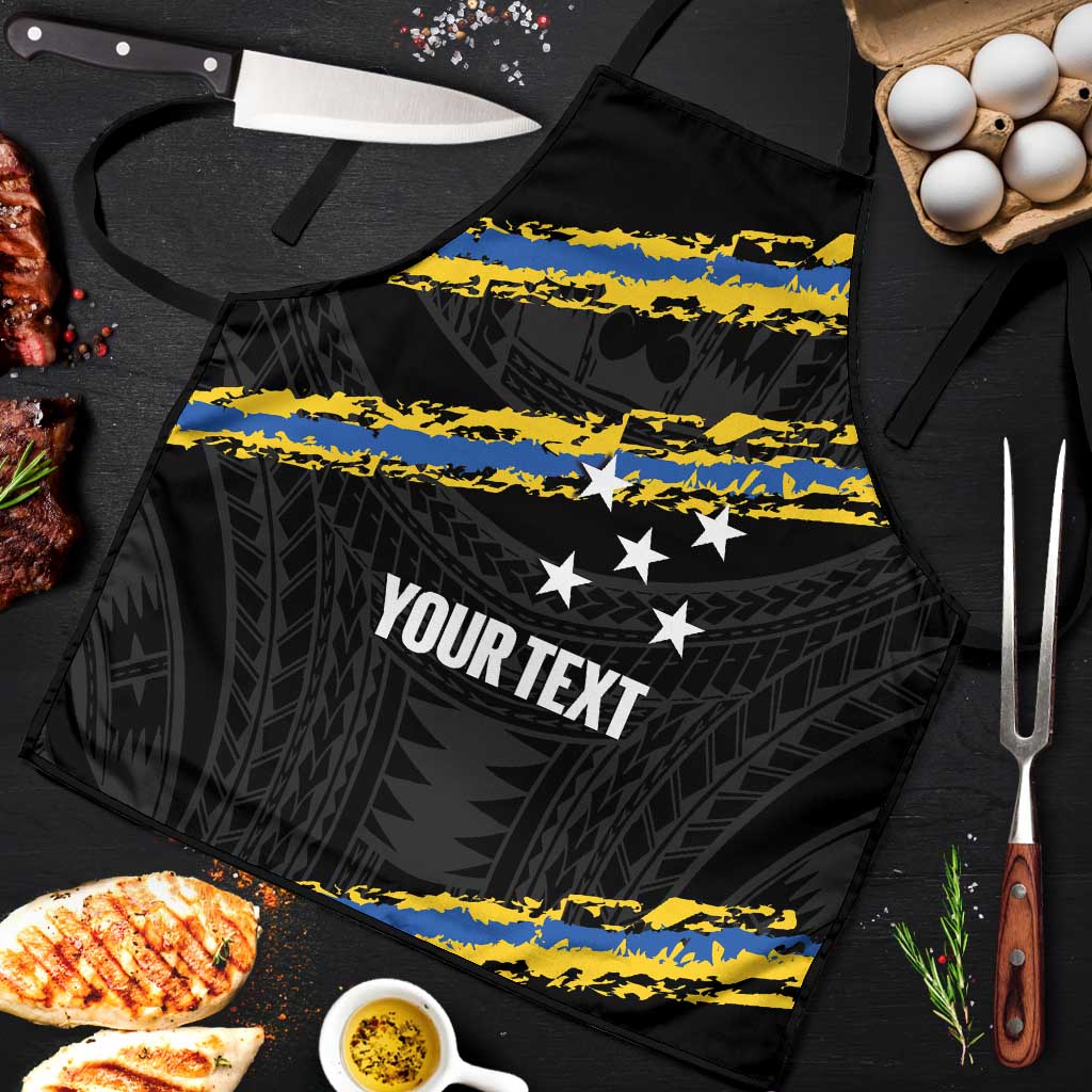 Kings Solomon Islands Football Custom Apron Come On Solomons Polynesian Grunge Style LT14 Black - Polynesian Pride