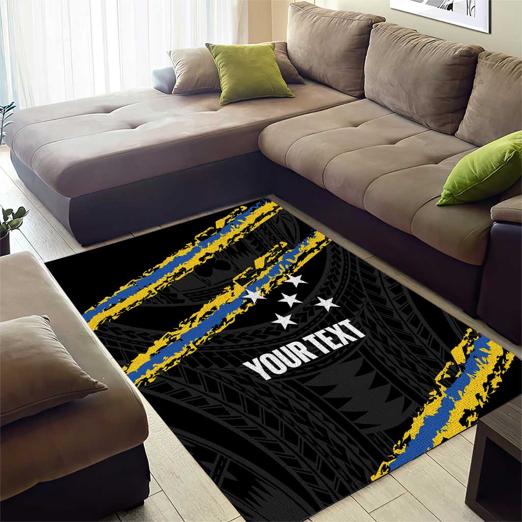 Kings Solomon Islands Football Custom Area Rug Come On Solomons Polynesian Grunge Style