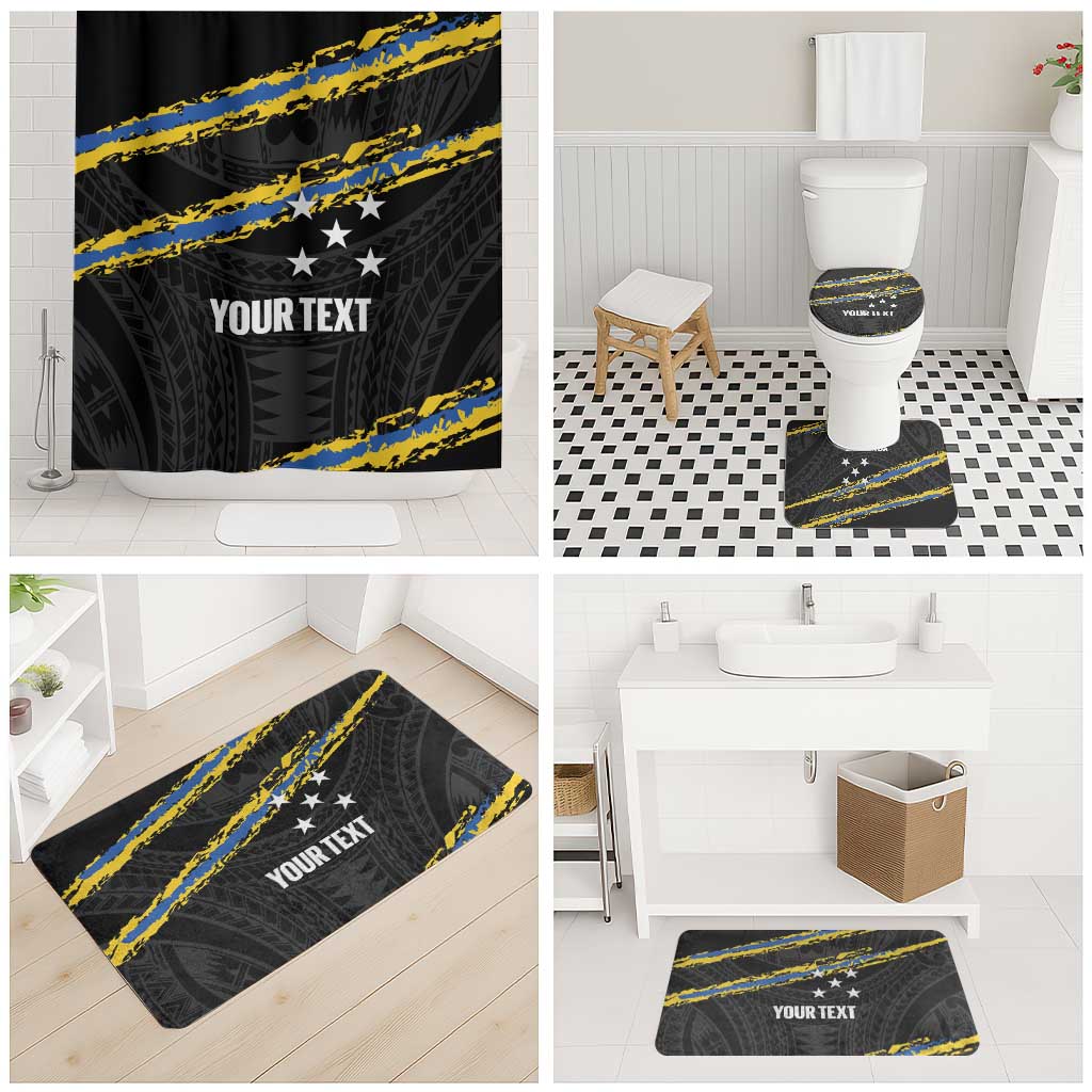 Kings Solomon Islands Football Custom Bathroom Set Come On Solomons Polynesian Grunge Style LT14 - Polynesian Pride