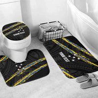 Kings Solomon Islands Football Custom Bathroom Set Come On Solomons Polynesian Grunge Style LT14 Mat Set Only (3 pcs) One Size Black - Polynesian Pride