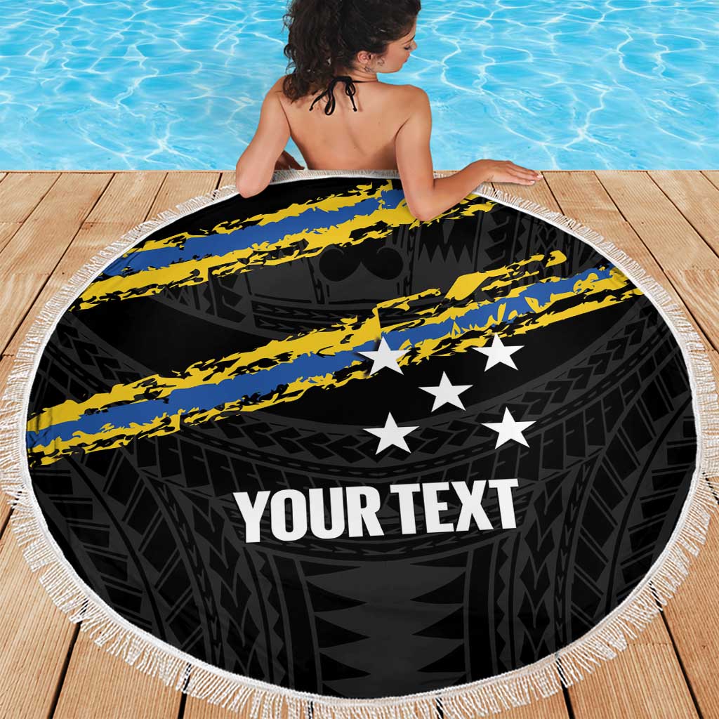 Kings Solomon Islands Football Custom Beach Blanket Come On Solomons Polynesian Grunge Style