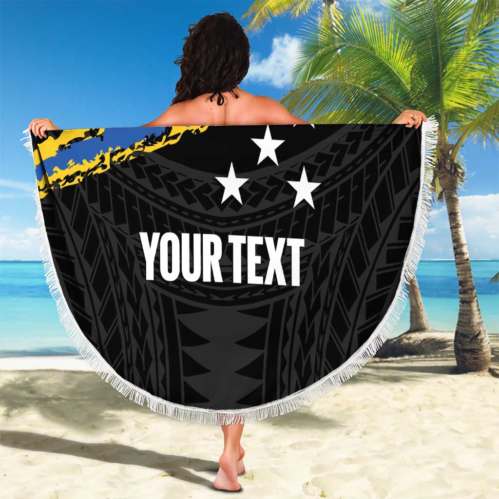 Kings Solomon Islands Football Custom Beach Blanket Come On Solomons Polynesian Grunge Style