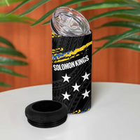 Kings Solomon Islands Football Custom 4 in 1 Can Cooler Tumbler Come On Solomons Polynesian Grunge Style