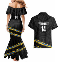 Kings Solomon Islands Football Custom Couples Matching Mermaid Dress and Hawaiian Shirt Come On Solomons Polynesian Grunge Style