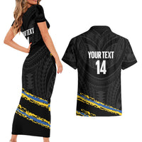 Kings Solomon Islands Football Custom Couples Matching Short Sleeve Bodycon Dress and Hawaiian Shirt Come On Solomons Polynesian Grunge Style