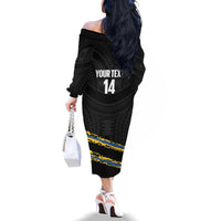 Kings Solomon Islands Football Custom Family Matching Off The Shoulder Long Sleeve Dress and Hawaiian Shirt Come On Solomons Polynesian Grunge Style