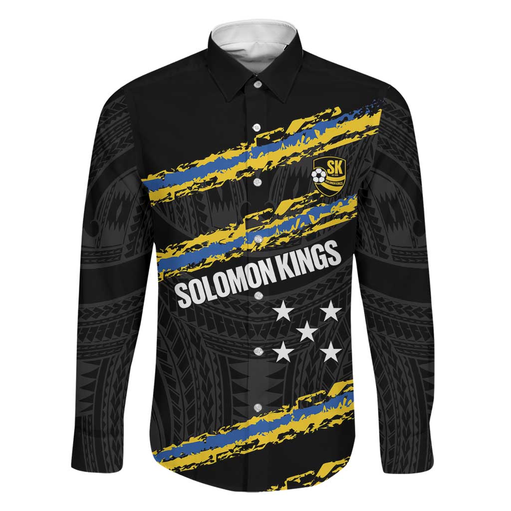 Kings Solomon Islands Football Custom Family Matching Off Shoulder Short Dress and Hawaiian Shirt Come On Solomons Polynesian Grunge Style