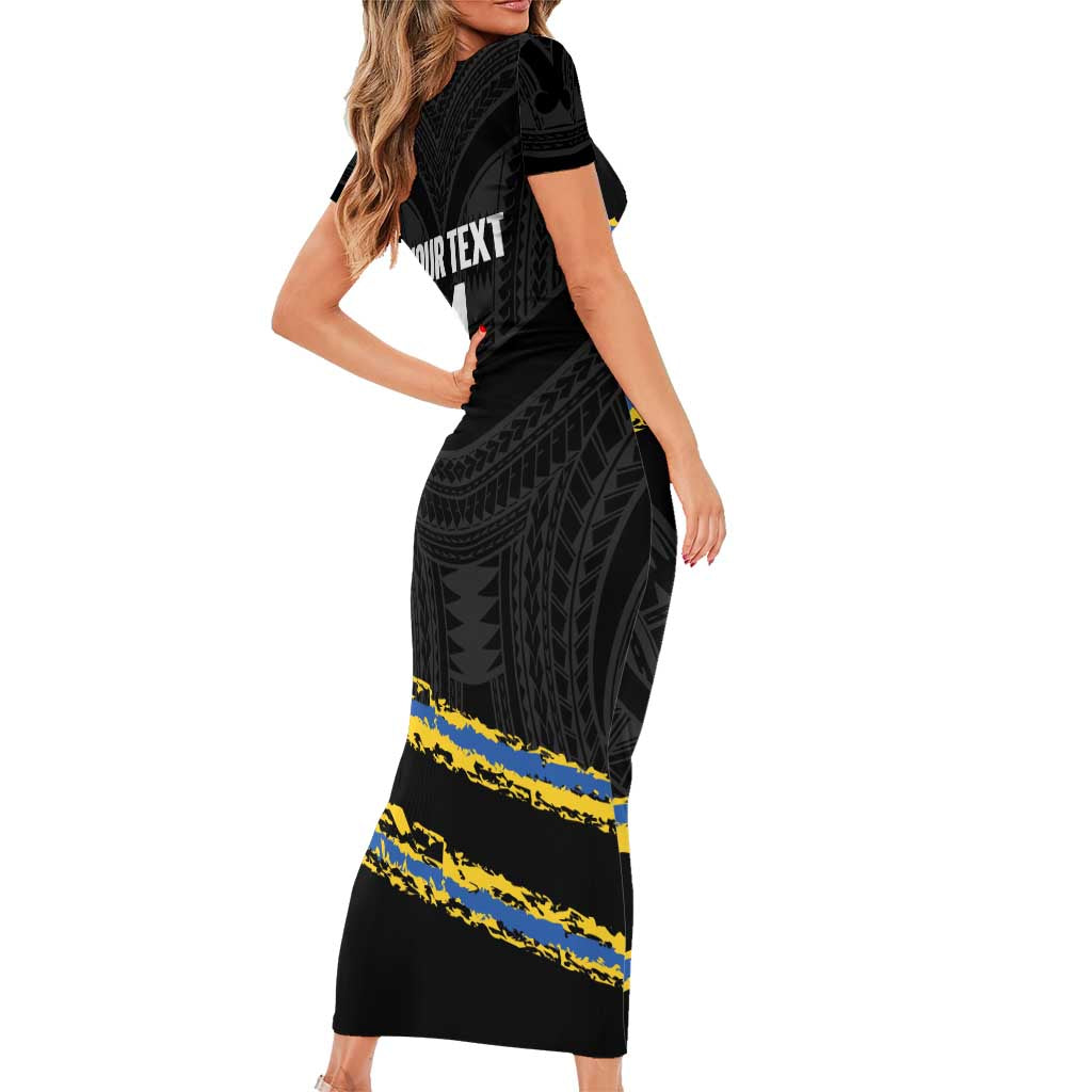 Kings Solomon Islands Football Custom Family Matching Short Sleeve Bodycon Dress and Hawaiian Shirt Come On Solomons Polynesian Grunge Style