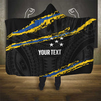 Kings Solomon Islands Football Custom Hooded Blanket Come On Solomons Polynesian Grunge Style