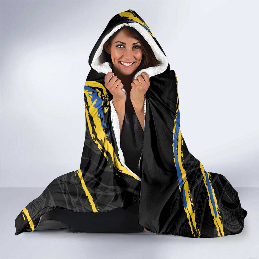 Kings Solomon Islands Football Custom Hooded Blanket Come On Solomons Polynesian Grunge Style
