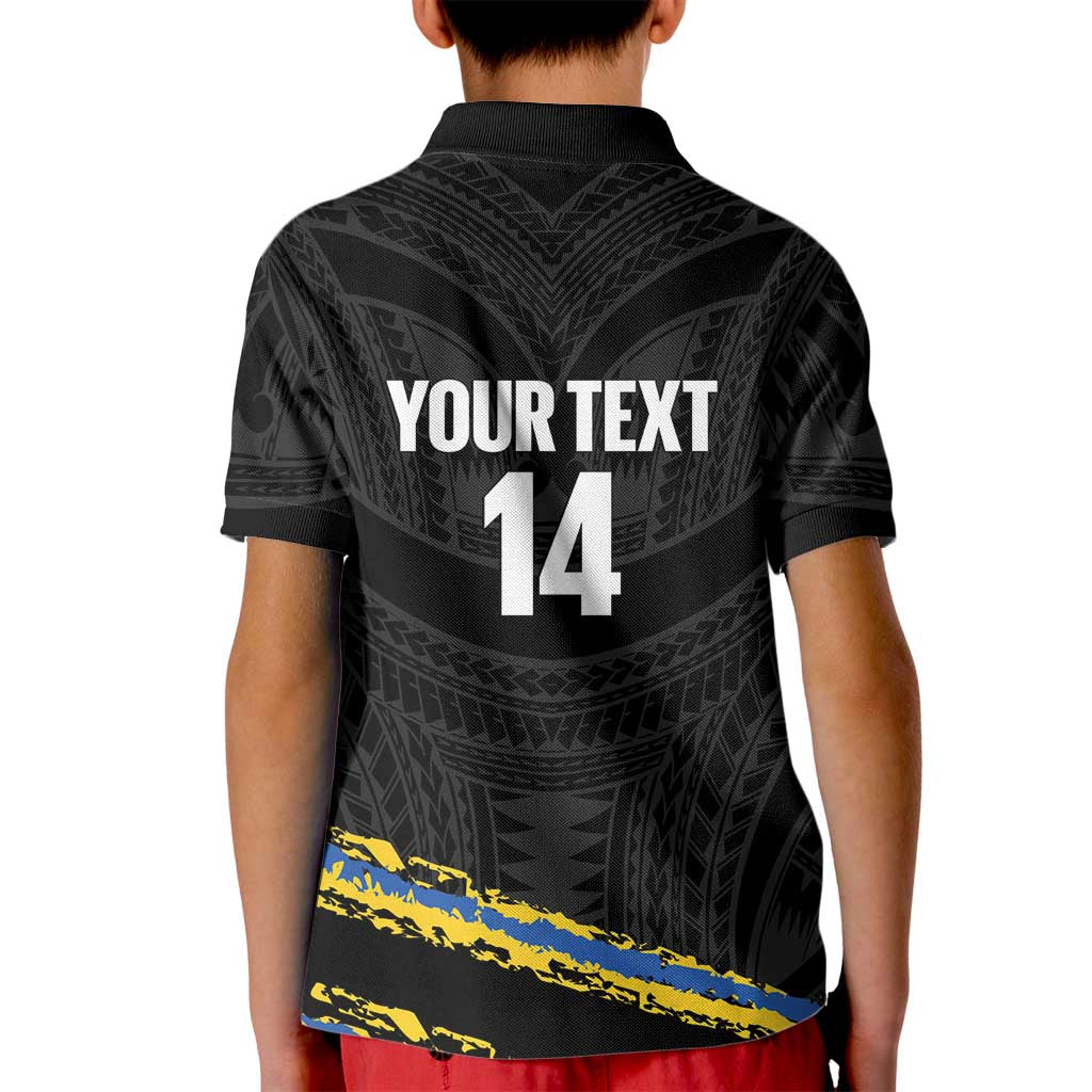 Kings Solomon Islands Football Custom Kid Polo Shirt Come On Solomons Polynesian Grunge Style LT14 - Polynesian Pride