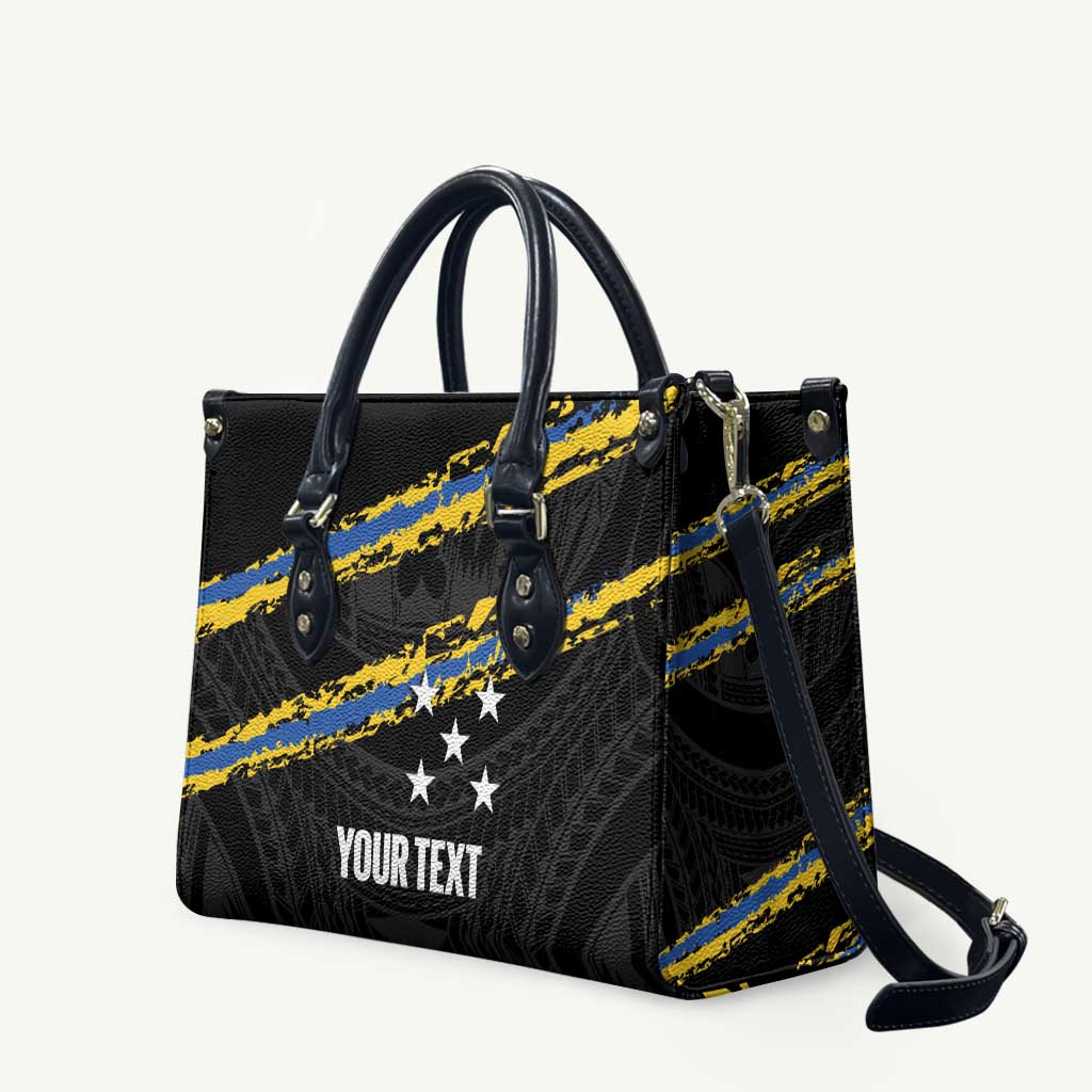 Kings Solomon Islands Football Custom Leather Bag Come On Solomons Polynesian Grunge Style