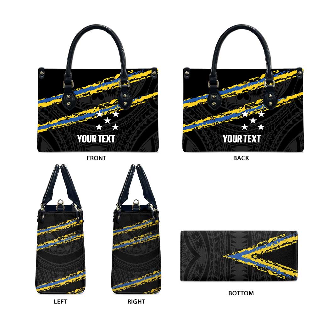 Kings Solomon Islands Football Custom Leather Bag Come On Solomons Polynesian Grunge Style