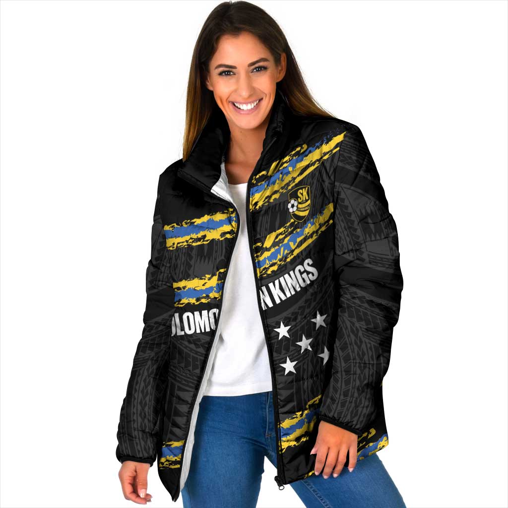 Kings Solomon Islands Football Custom Padded Jacket Come On Solomons Polynesian Grunge Style