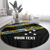 Kings Solomon Islands Football Custom Round Carpet Come On Solomons Polynesian Grunge Style