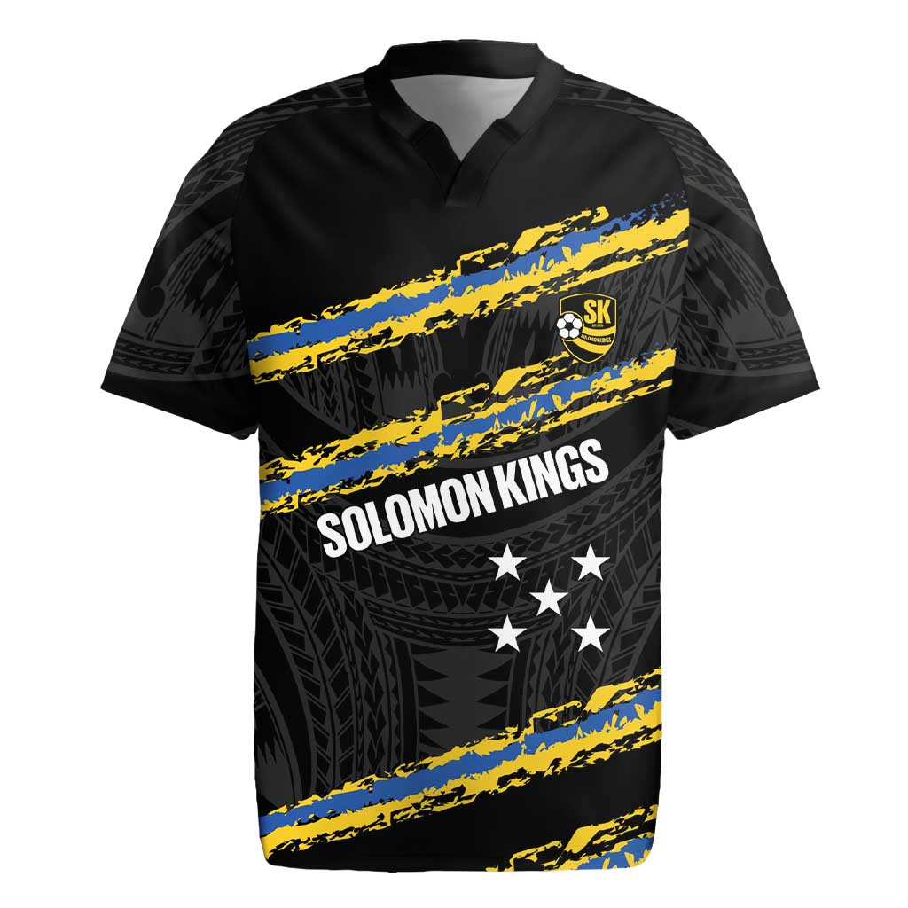 Kings Solomon Islands Football Custom Rugby Jersey Come On Solomons Polynesian Grunge Style