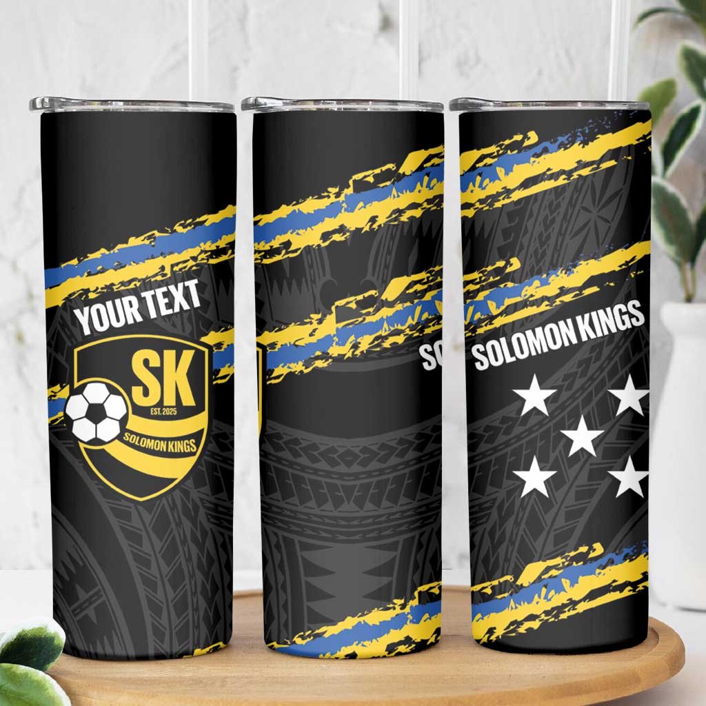 Kings Solomon Islands Football Custom Skinny Tumbler Come On Solomons Polynesian Grunge Style